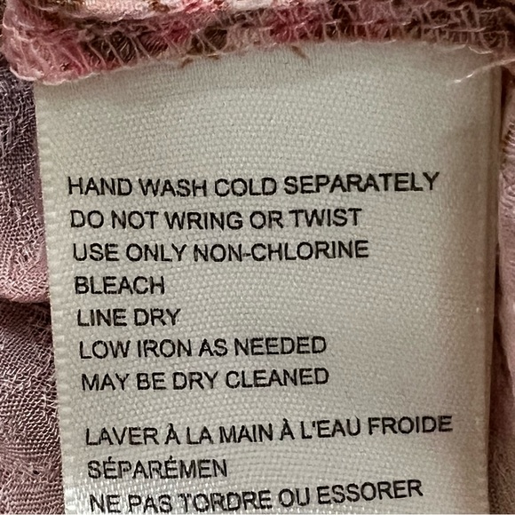NWT $98 Free People Hilary Printed Top Size Small Pink Combo Smocked Back Blouse - Picture 15 of 16